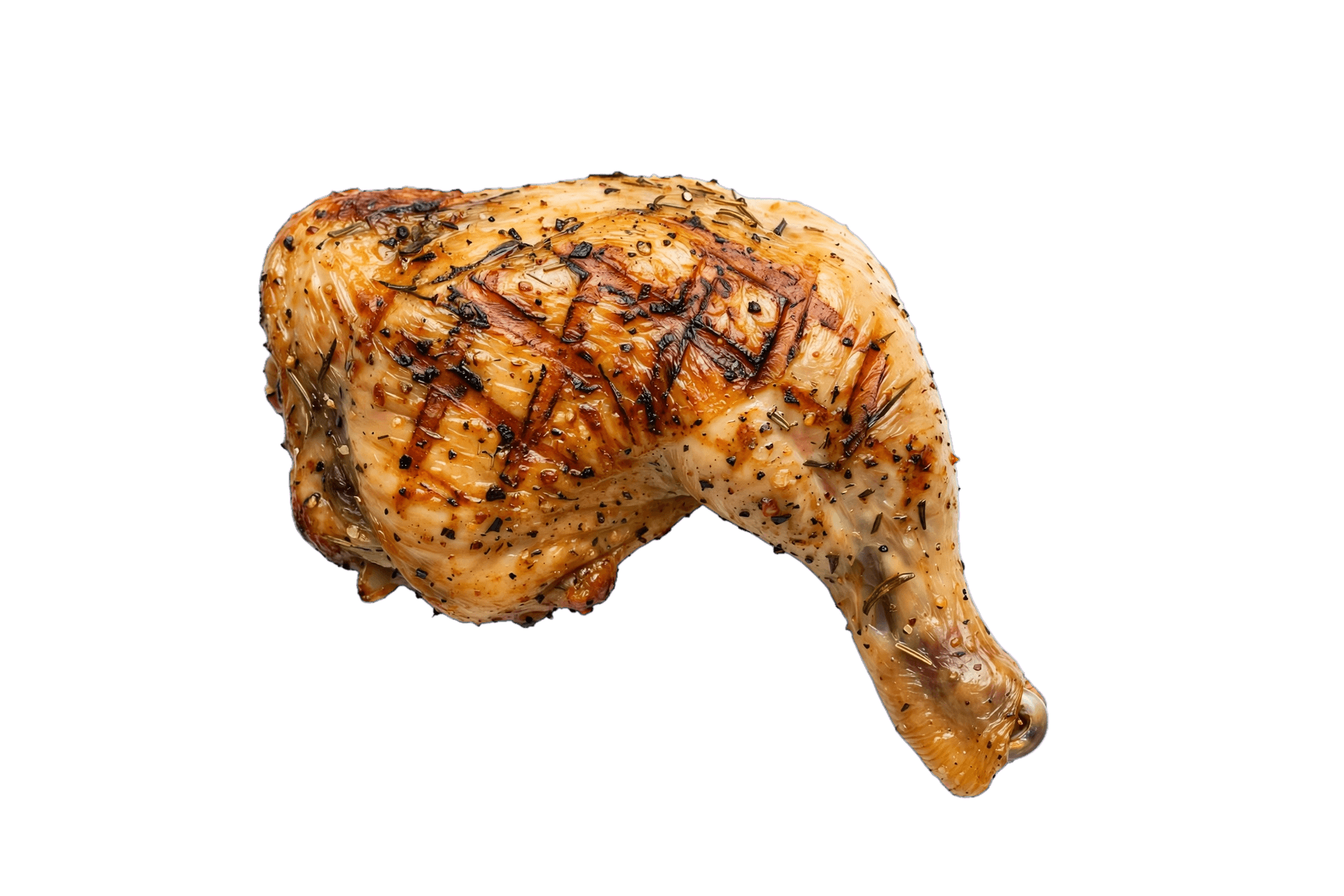 Pulpă de pui la grătar, rumenită, cu ierburi